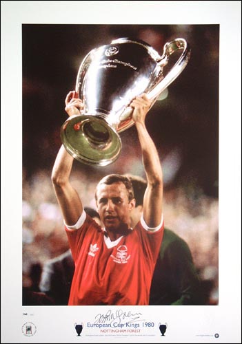 Unbranded Nottingham Forest 1980 European Cup print signed by John McGovern
