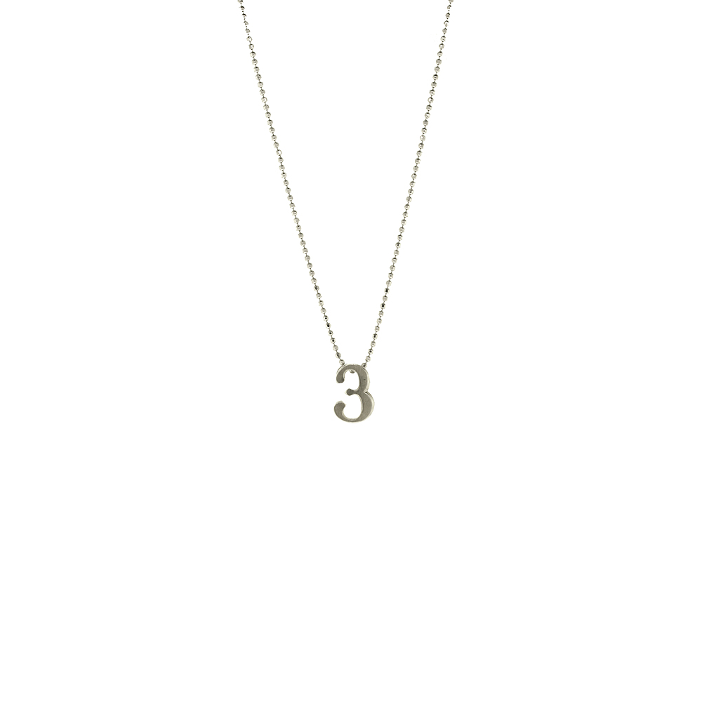 Unbranded Number 3 Necklace - Silver