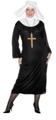 This excellent value deluxe nun costume is perfect for any party or themed night out Will Fit Dress