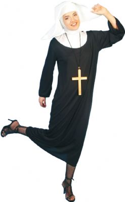 This excellent value deluxe nun costume is perfect for any party or themed night out Will Fit Dress
