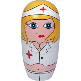 Naughty nuns and nurses  flashing firemen and posing policemen - nesting dolls with a difference!