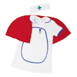 Smart nurse's outfit with matching hat and de