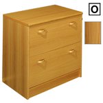 (O) Scandinavian Real Wood Veneer Lateral Filing Cabinet-Teak