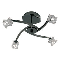 Unbranded OA1450 4MB - 4 Light Black Chrome Ceiling Light