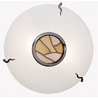 Unbranded OA5170 BE - Chrome and Glass Ceiling Flush Light