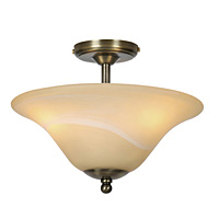 Unbranded OADS 22 AB/OP 04 C - Medium Antique Brass Semi Flush Light