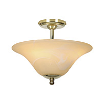 Unbranded OADS 22 PB/OP 04 C - Medium Polished Brass Semi Flush Light