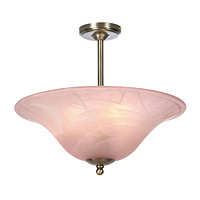 Unbranded OADS 35 AB/OP 06 P - Large Antique Brass Semi Flush Light