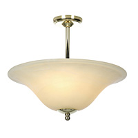 Unbranded OADS 35 PB/OP 06 C - Large Polished Brass Semi Flush Light