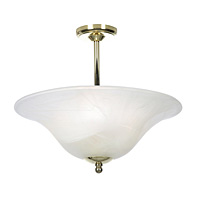 Unbranded OADS 35 PB/OP 06 F - Large Polished Brass Semi Flush Light