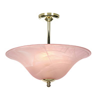 Unbranded OADS 35 PB/OP 06 P - Large Polished Brass Semi Flush Light