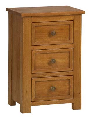 OAK BEDSIDE 3 DRAWER LARTISAN