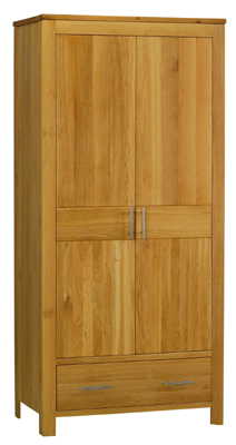 OAK DOUBLE WARDROBE WITH DRAWER BLENHEIM