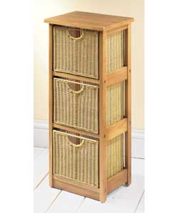 Oak Effect 3 Drawer Storage Unit