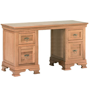 This double pedestal dressing table includes 2 lar