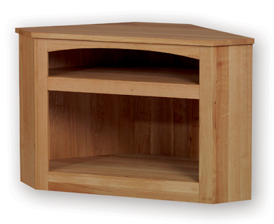 OAK TV UNIT CORNER OPEN WIDESCREEN