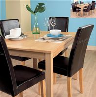 Oakridge Dining Table and 4 Leather Chairs