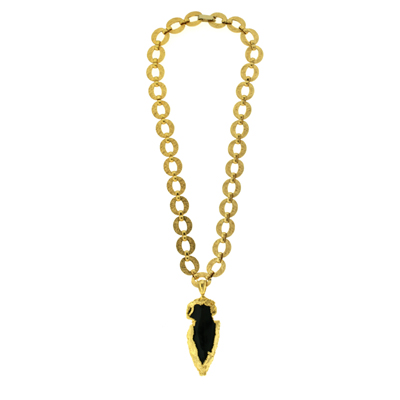 Unbranded Obsidian Arrowhead Pendant