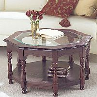 Octagonal Glass Top Table