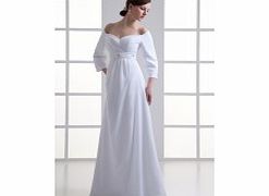 Unbranded Off-shoulder Three-quarter Sleeves Beaded Pleat