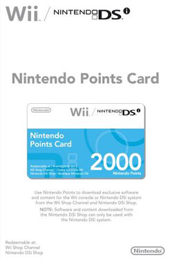 Unbranded Official Nintendo Points Card - 2000