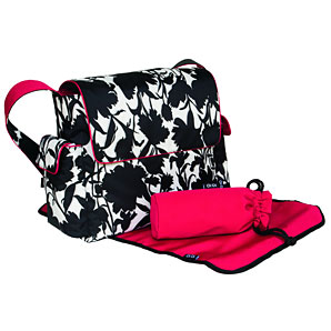 Polyester canvas bag with black and white abstract