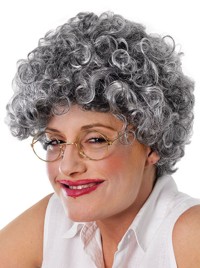 Unbranded Old Lady Wig Grey Curly