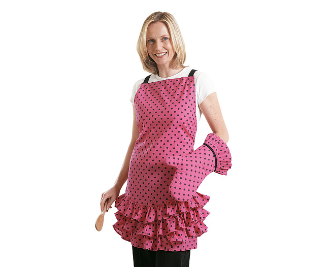 Unbranded Ole Flamenco Apron And Mitt- Pink