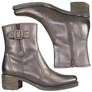 A classic Ankle boot from Jones Bootmaker. With elastic gusset and buckle to outer side, zip fasteni