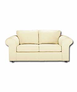 Olivia Ivory 3 Seater Leather Sofa