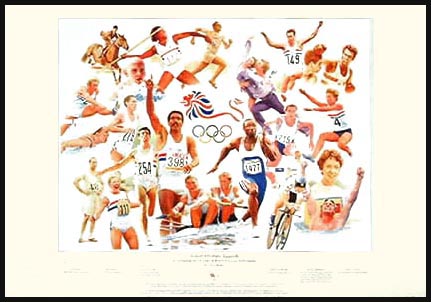 Unbranded Olympic Heroes multi-signed ltd. ed. print