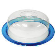 Unbranded Omada Cheese / Cake Plate With Cover, Blue