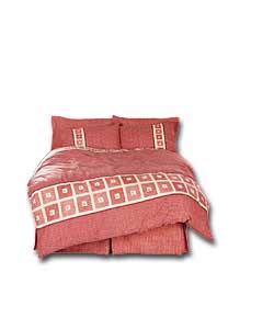 Omega Double Duvet Cover Set - Terracotta