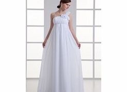 Unbranded One-shoulder 3D-flower Pleat Backless Chiffon