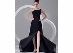 Unbranded One-shoulder Sexy Backless Side Slit Cathedral