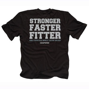 The Onfire Stronger slogan T-shirt is ideal for training the gym match day warm-ups or when just tak