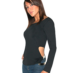 Victoria Beckham style top with sexy cutout on left side