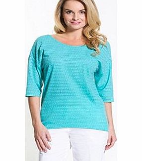 Unbranded Openwork T-Shirt with Elbow-Length Sleeves