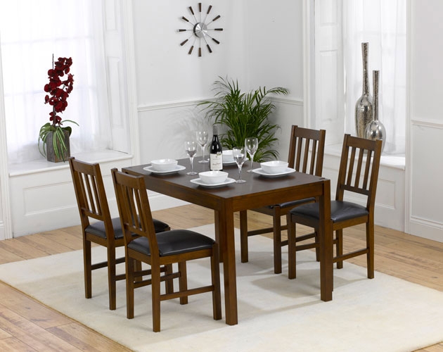 Unbranded Orba Dark Oak Dining Table - 118cm and 4 Orba