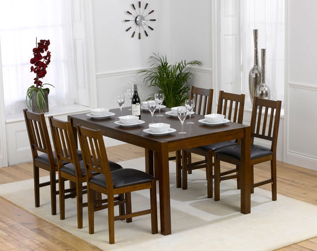Unbranded Orba Dark Oak Dining Table - 150cm and 6 Orba