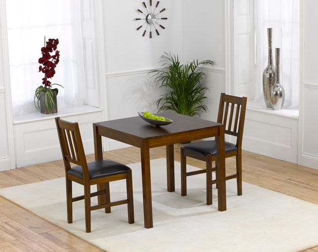 Unbranded Orba Dark Oak Dining Table - 80cm and 2 Orba