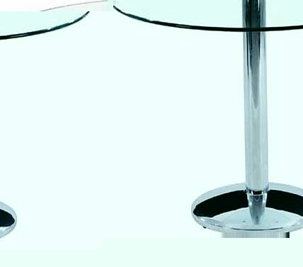 Ideal for smaller spaces this compact tempered glass top table with chrome base will add a touch of contemporary style to your living room or kitchen. Due to its small size this table can be matched and placed with chairs of your choice. Part of the 