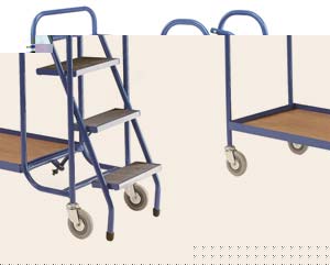 Unbranded Order picking trolleys 3 step 2 plywd shelf