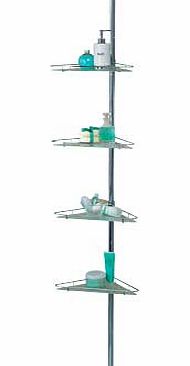 Unbranded Organiser Pole with Acrylic Shelves - Chrome