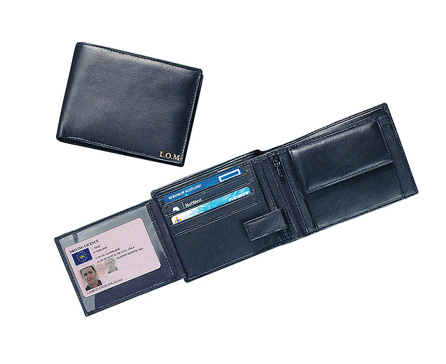 Leather Organiser Wallet. Superbly handmade in soft black leather, our tri-fold wallet has no fewer 