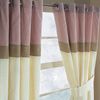 Luxurious cream faux silk with pretty appliqu floral decoration and contrasting pink trim. Dry clean