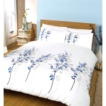 Unbranded Oriental Flower Blue Quilt Cover Set Double