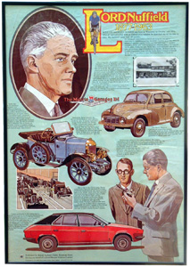 The Nuffield CollectionA rare and historic original poster showing every car manufactured by the fou