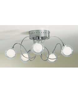 Unbranded Orla 5 Light Globes Chrome Effect Plate
