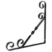 This classic black steel ornament scroll bracket can be used to hold any wood-based shelf board.
